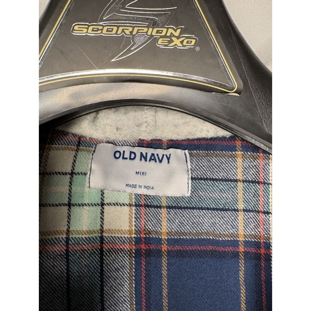 Boys Plaid Old Navy Hooded Button Down Medium